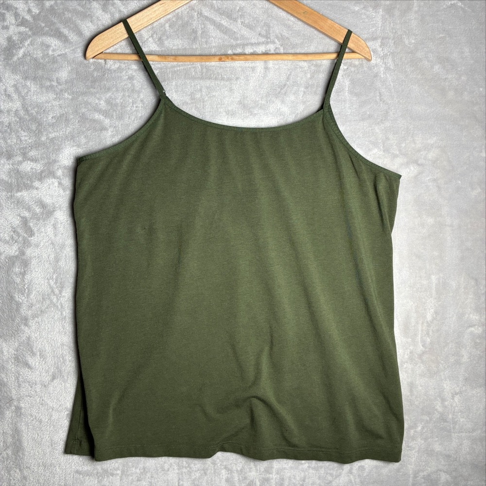 Time and Tru Women XXL 20 Olive Green Camisole Adjustable Spaghetti Strap Tank